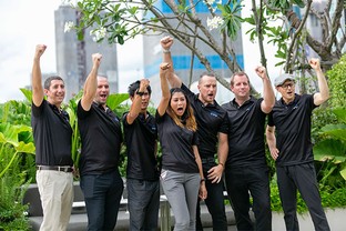 Students strike a pose at a Quantic Conference