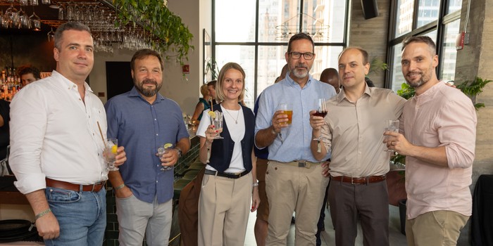 Swapping startup stories at a NYC happy hour