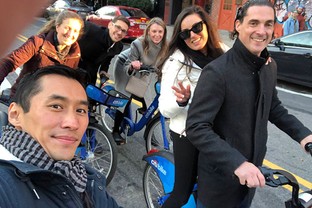 Students bike the streets of New York City